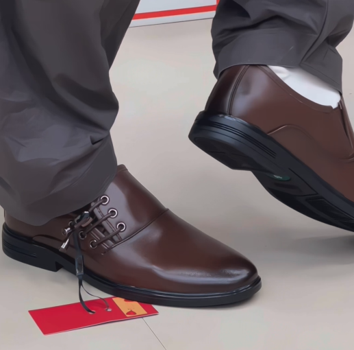 Men's Brown Cap-Toe Business Dress Shoes