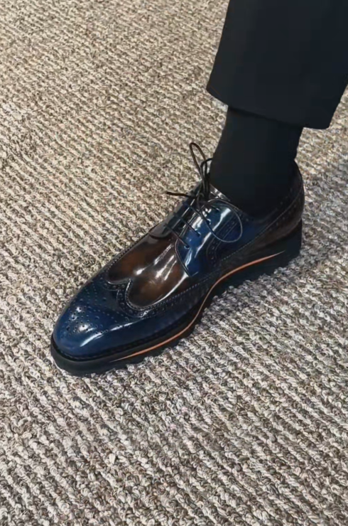 Men's Gradient Brogue Dress Shoes