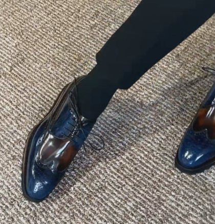 Men's Gradient Brogue Dress Shoes