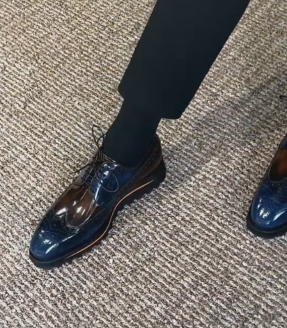 Men's Gradient Brogue Dress Shoes