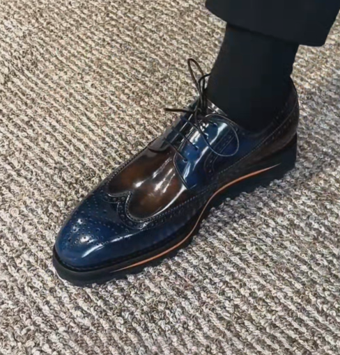 Men's Gradient Brogue Dress Shoes