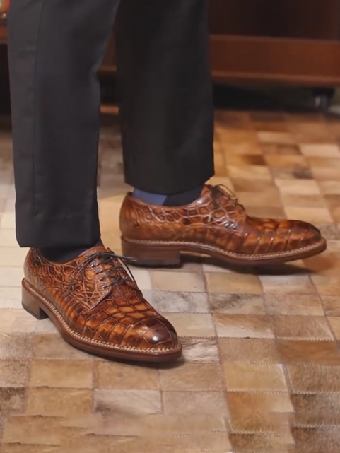 Men's Alligator Pattern Formal Dress Shoes