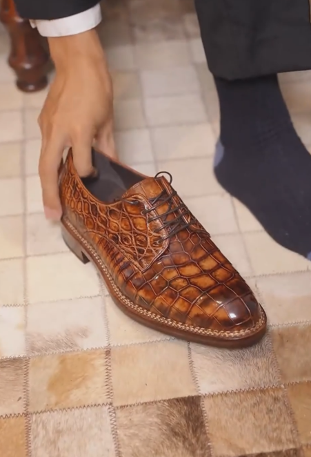 Men's Alligator Pattern Formal Dress Shoes