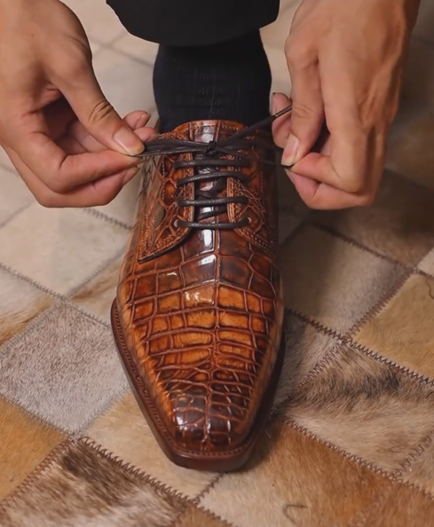 Men's Alligator Pattern Formal Dress Shoes