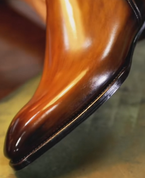 Men's Gradient Leather Monk Strap Ankle Boots
