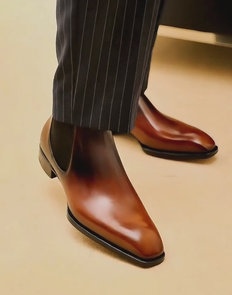 Men's Gradient Leather Chelsea Boots