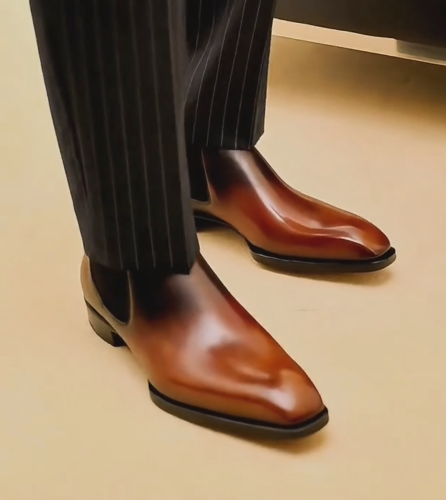 Men's Gradient Leather Chelsea Boots