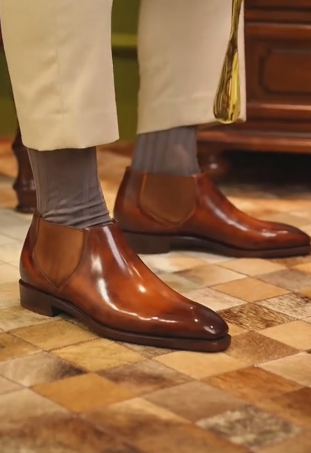 Men's Hand-Patinated Leather Chelsea Boots