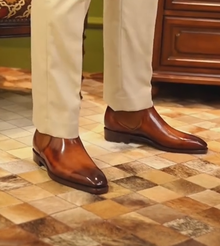 Men's Hand-Patinated Leather Chelsea Boots