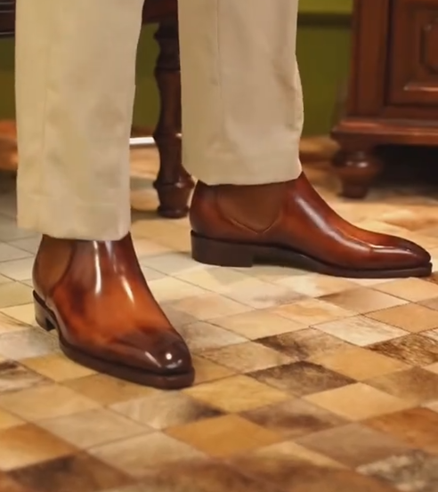 Men's Hand-Patinated Leather Chelsea Boots