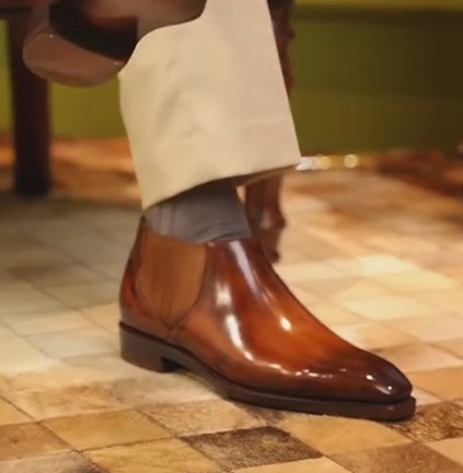 Men's Hand-Patinated Leather Chelsea Boots