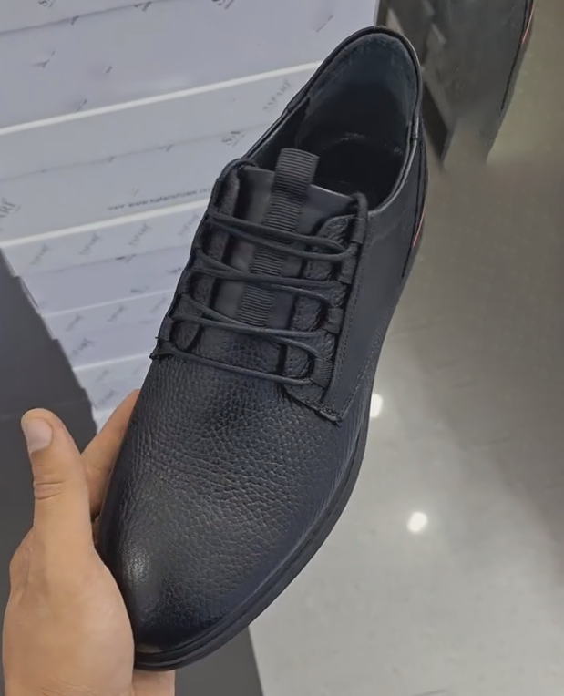 Men's Black Leather Casual Dress Shoes