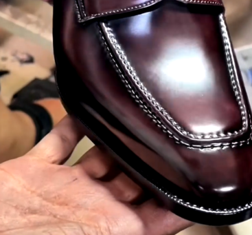 Men's Burgundy Hand-Polished Penny Loafers