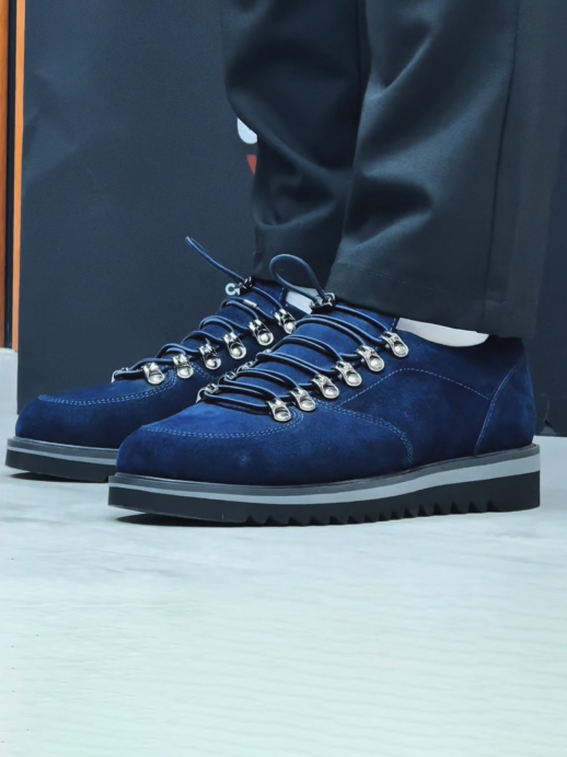 Men's Navy Suede Mountain Boots