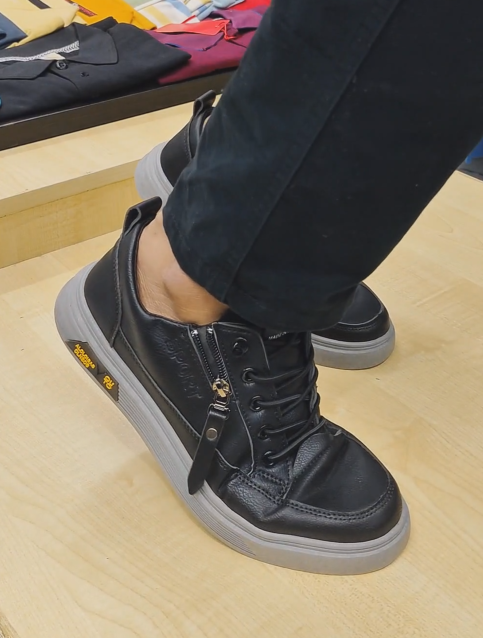 Men's Grey Sole Platform Business Sneakers