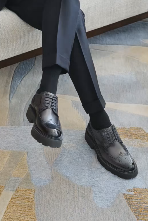 Men's Chunky Sole Brogue Dress Shoes