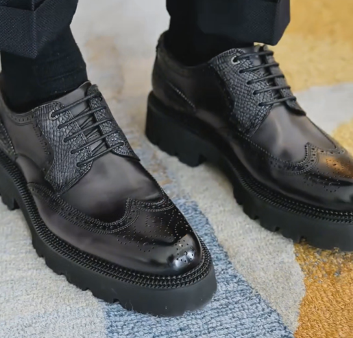 Men's Chunky Sole Brogue Dress Shoes