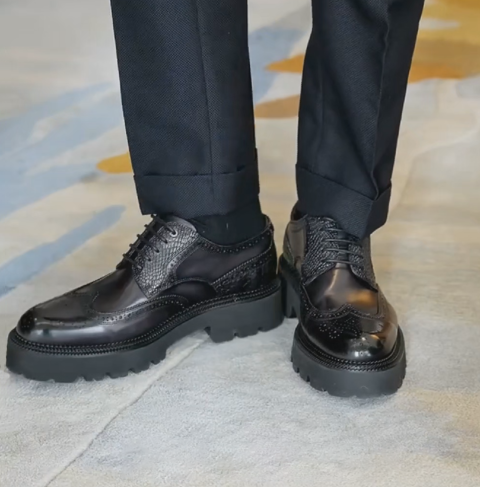 Men's Chunky Sole Brogue Dress Shoes