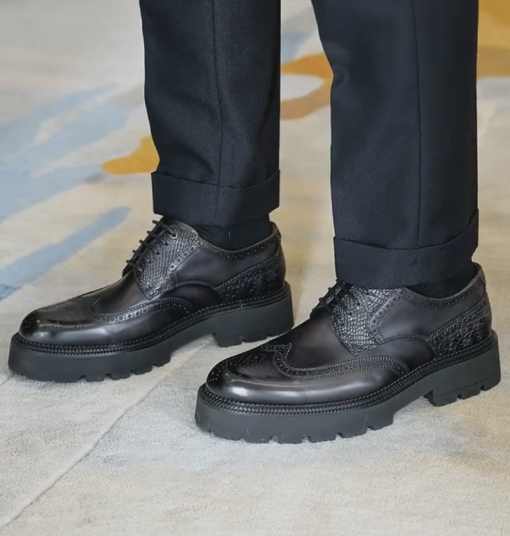 Men's Chunky Sole Brogue Dress Shoes