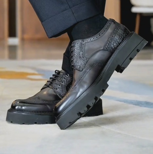 Men's Chunky Sole Brogue Dress Shoes
