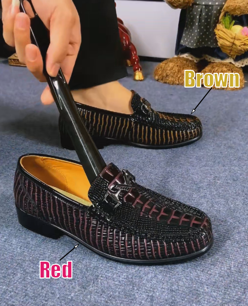 Men's Crocodile-Embossed Leather Loafers