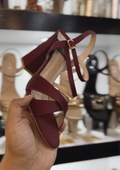 Ladies’ Crisscross Strap Block-Heel Sandals