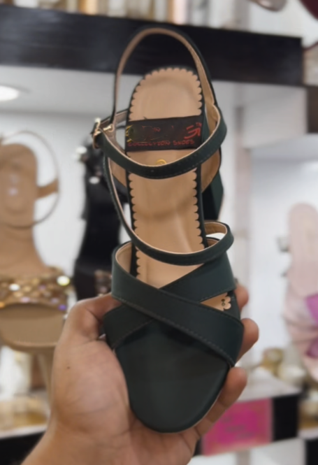 Ladies’ Crisscross Strap Block-Heel Sandals