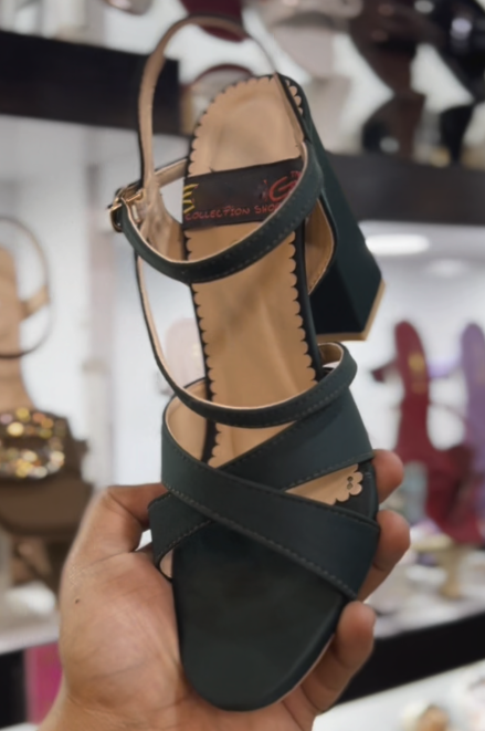 Ladies’ Crisscross Strap Block-Heel Sandals