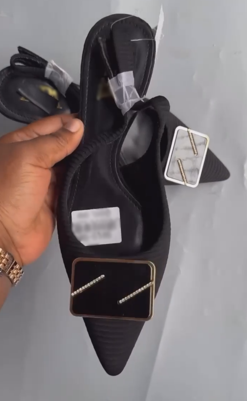 Ladies' Rhinestone Square Buckle Dress Shoes