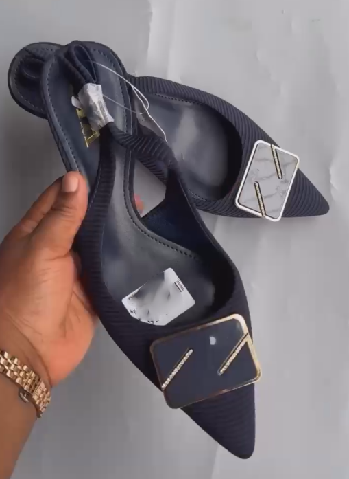 Ladies' Rhinestone Square Buckle Dress Shoes