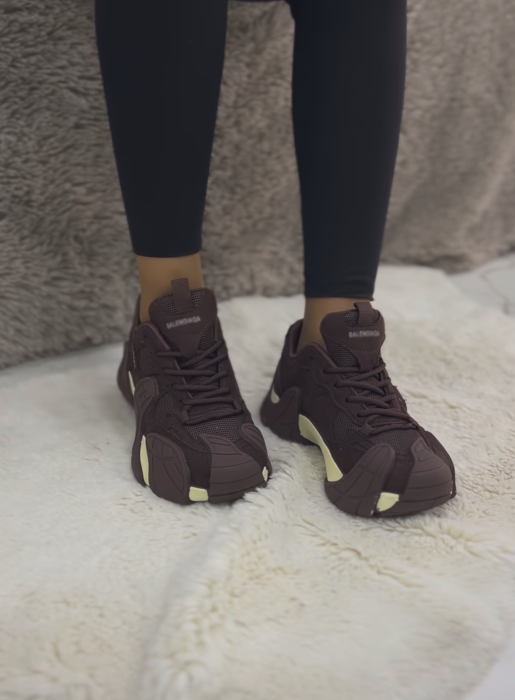 Ladies' Brown Chunky Platform Casual Sneakers