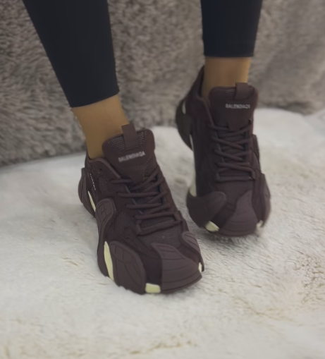 Ladies' Brown Chunky Platform Casual Sneakers