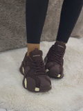 Ladies' Brown Chunky Platform Casual Sneakers