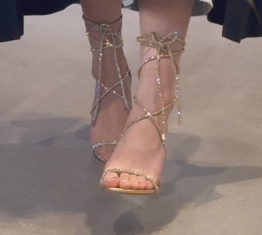 Ladies' Rhinestone Lace-Up Stiletto Sandals