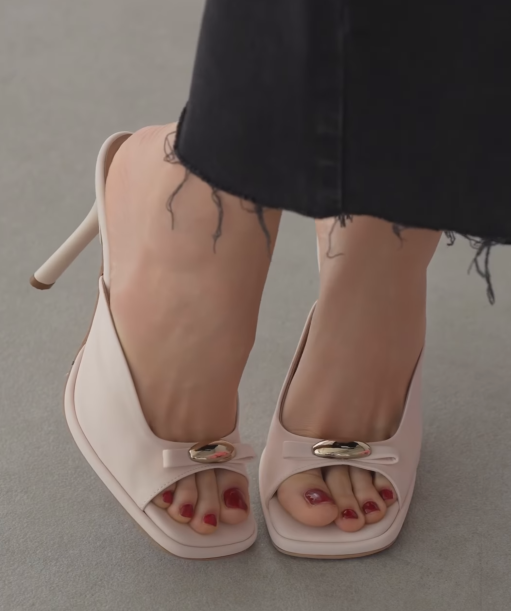 Ladies' Square-Toe Stiletto Heel Slides