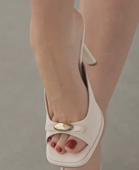 Ladies' Square-Toe Stiletto Heel Slides