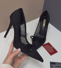 Ladies' Mesh Bow Pointed-Toe Stiletto Pumps