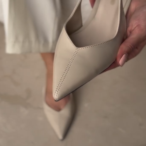Ladies' Sculptural V-Cut Backless Stiletto Pumps