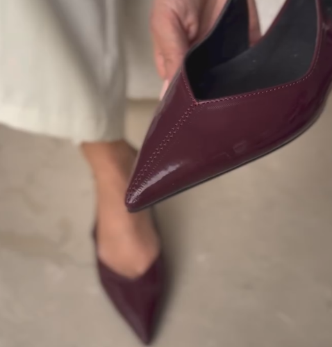 Ladies' Sculptural V-Cut Backless Stiletto Pumps