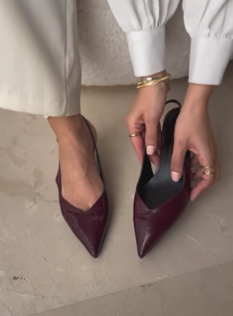 Ladies' Sculptural V-Cut Backless Stiletto Pumps