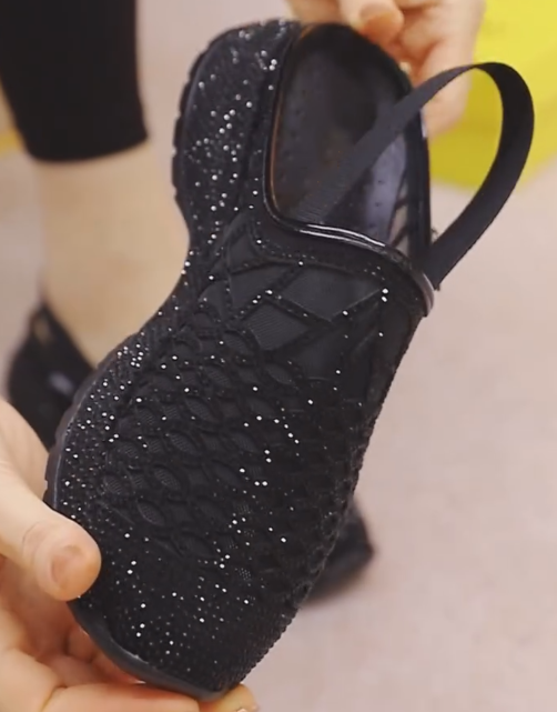 Ladies' Mesh Rhinestone Convertible Slingback Walking Shoes