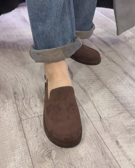 Ladies' Suede Convertible Slingback Platform Loafers