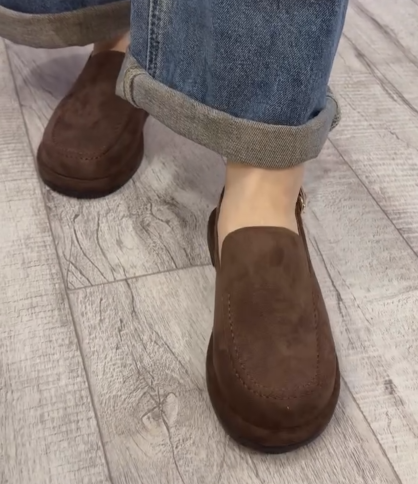 Ladies' Suede Convertible Slingback Platform Loafers