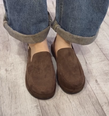 Ladies' Suede Convertible Slingback Platform Loafers