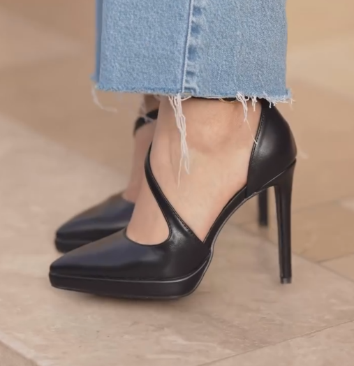 Ladies' Pointed-Toe Platform Stiletto Heel Ankle Strap Pumps