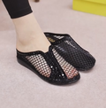 Ladies' Rhinestone-Embellished Mesh Slip-On Mule Flats