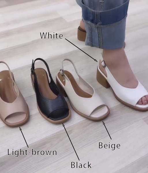 Ladies' Peep-Toe Slingback Block Heel Sandals