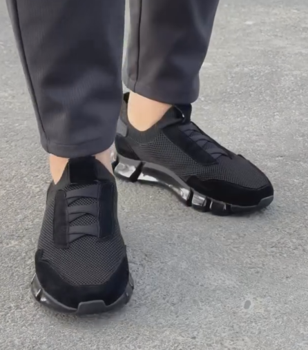 Men's Knit Mesh Slip-On Chunky Sole Sneakers