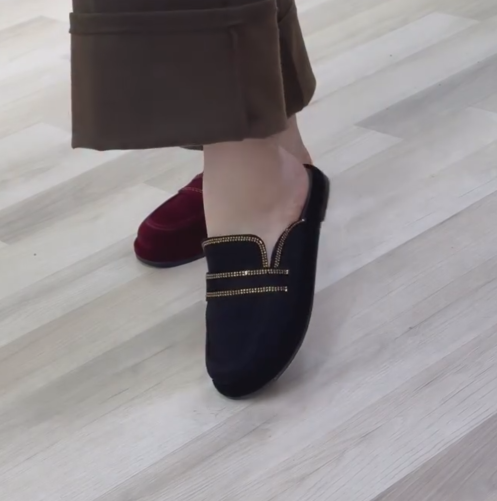 Ladies' Elegant Slip-On Penny Loafer Mule Flats