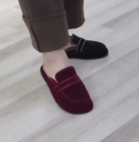 Ladies' Elegant Slip-On Penny Loafer Mule Flats